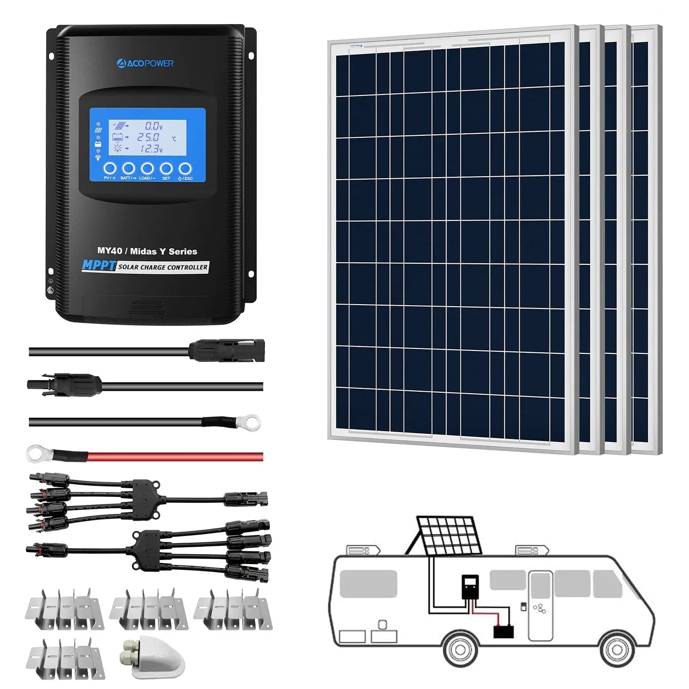 ACOPower 12V Polycrystalline Solar RV Kits