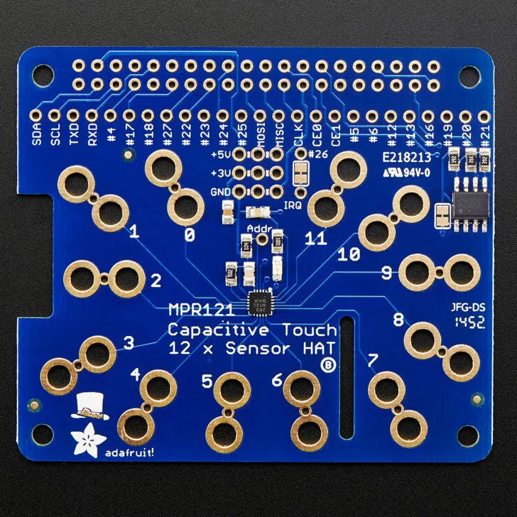 Adafruit Capacitive Touch HAT for Raspberry Pi - Mini Kit - MPR121