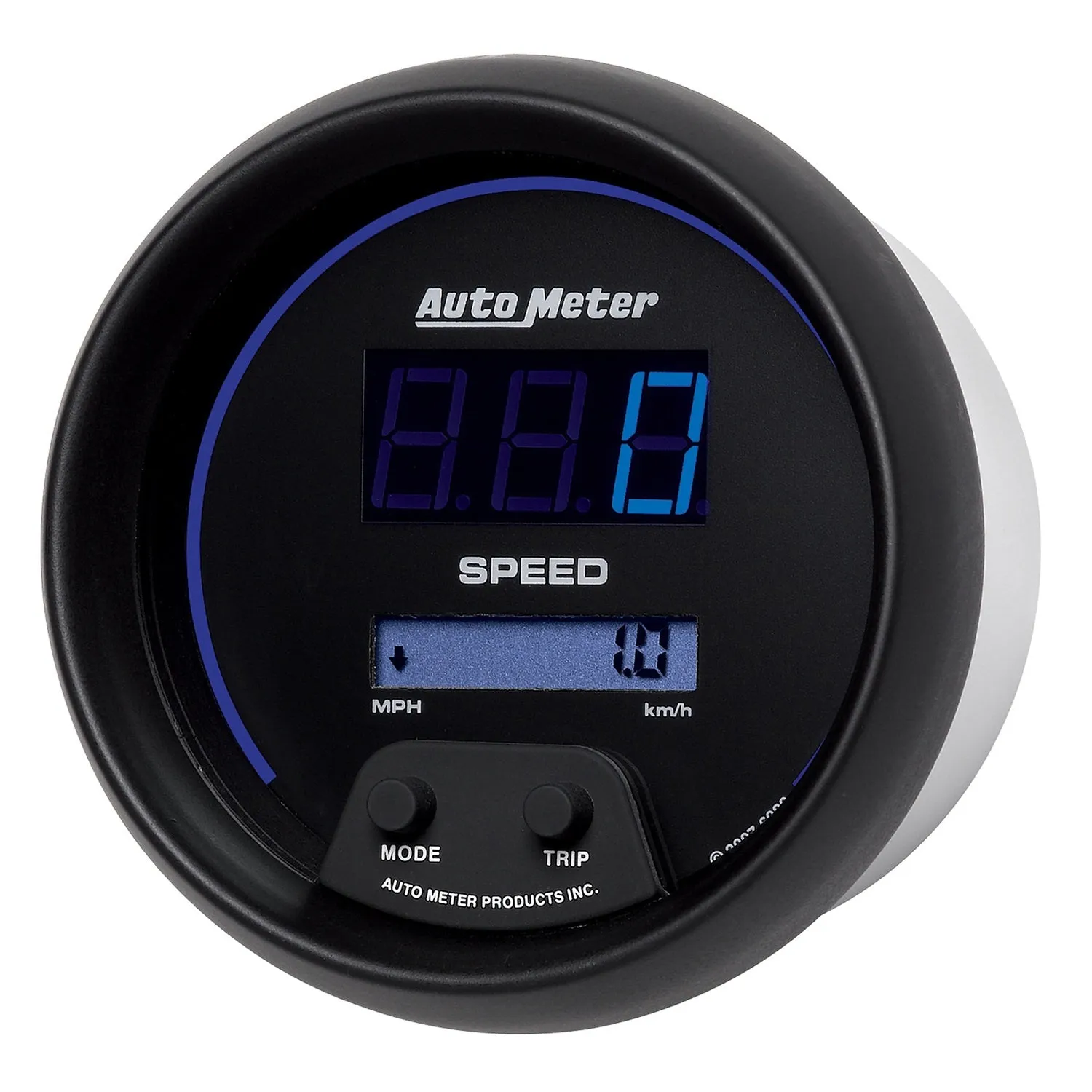 AutoMeter 6988 GAUGE; SPEEDO; 3 3/8in.; 260MPH/260KM/H; ELEC PROGRAM; DIGITAL; BLACK W/BLU LED