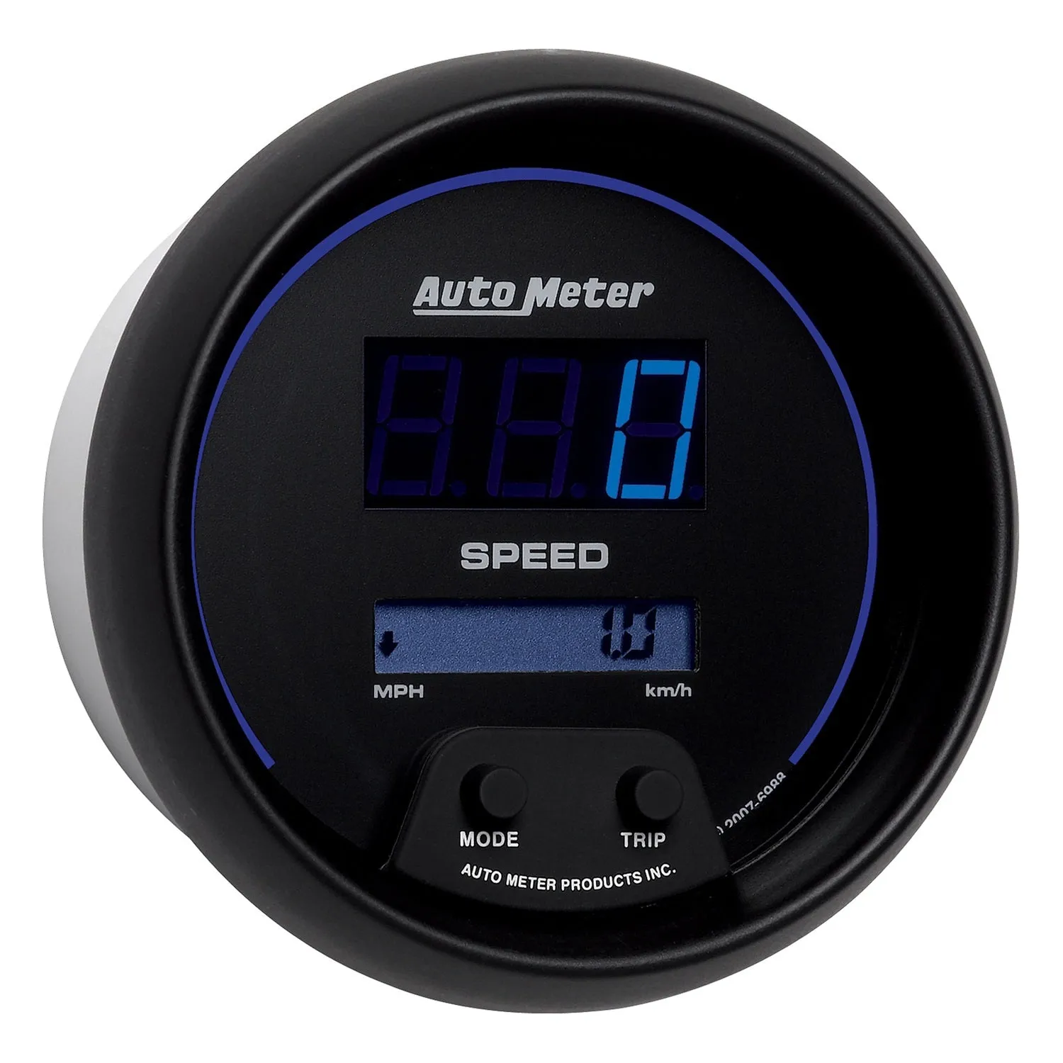 AutoMeter 6988 GAUGE; SPEEDO; 3 3/8in.; 260MPH/260KM/H; ELEC PROGRAM; DIGITAL; BLACK W/BLU LED