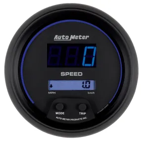 AutoMeter 6988 GAUGE; SPEEDO; 3 3/8in.; 260MPH/260KM/H; ELEC PROGRAM; DIGITAL; BLACK W/BLU LED