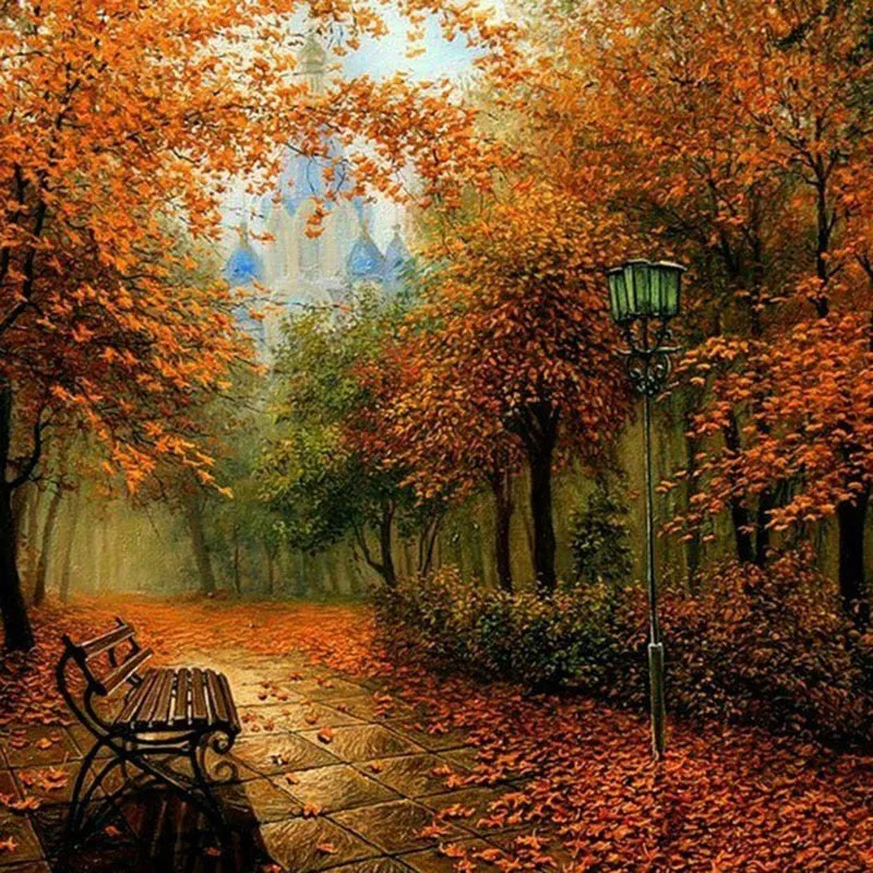 Autumn park, Diamond Painting Kit