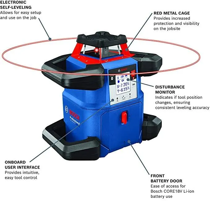 BOSCH GRL4000-80CHK Self-Leveling Rotary Laser Kit Level 360 - GRL4000-80CHK