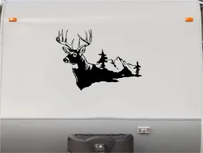 Buck Deer Mountains RV Camper 5th Wheel Motor Home Vinyl Decal Sticker