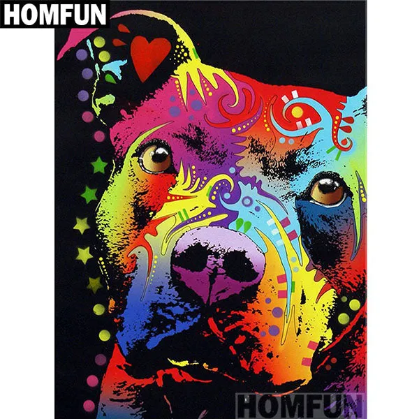 Colorful dogs Diamond Painting Kit, Round/Square Drill