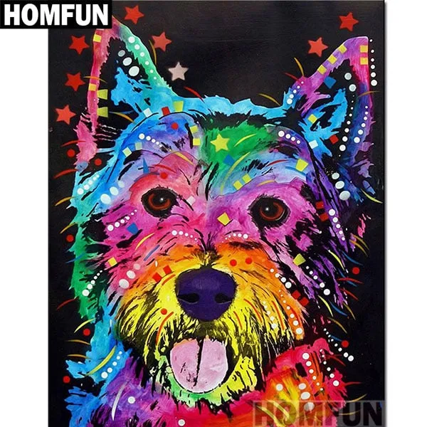 Colorful dogs Diamond Painting Kit, Round/Square Drill