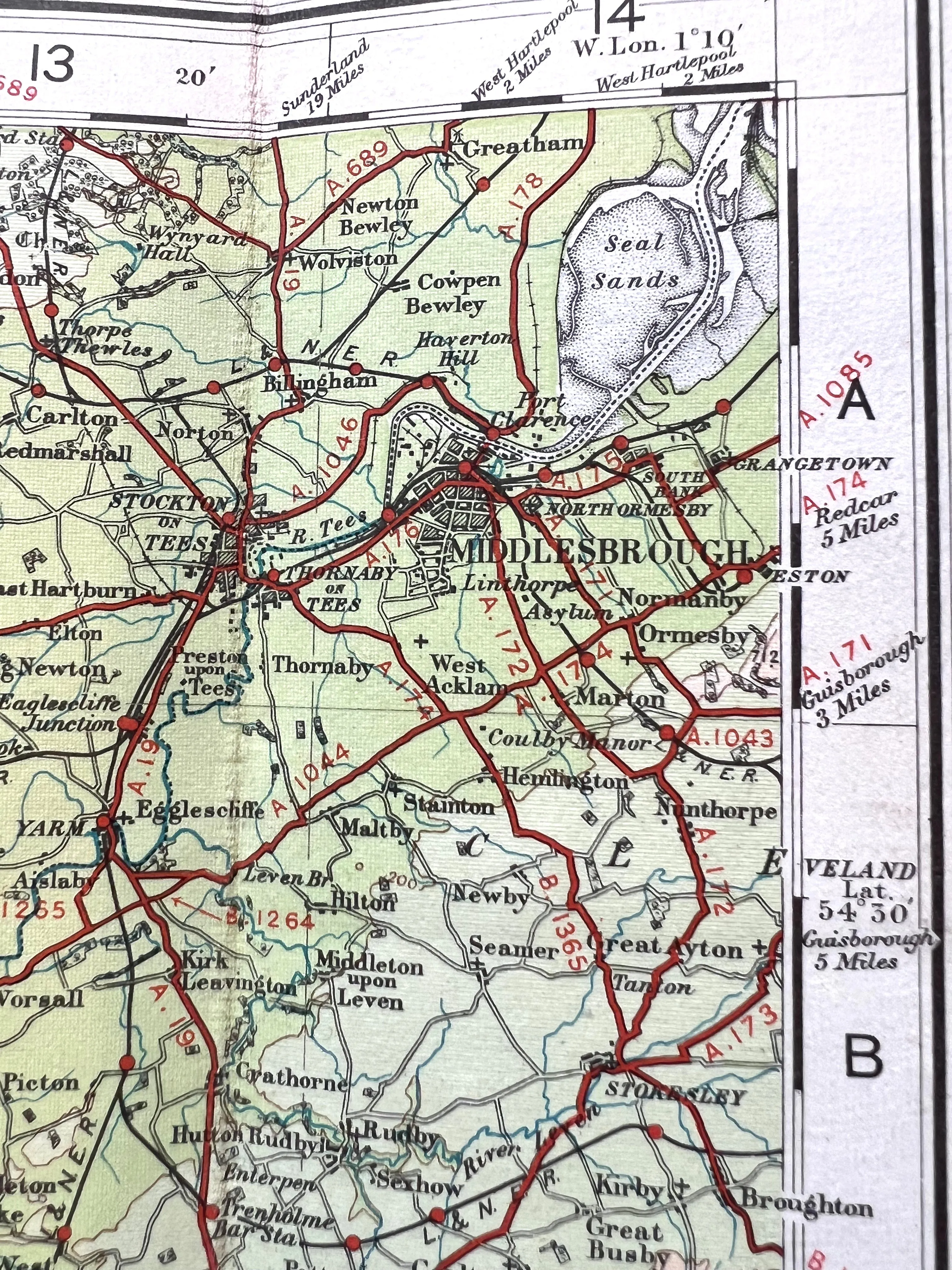 Detailed 1920s ORDNANCE SURVEY Contoured MAP of North Central England incl WESTMORELAND, NORTH YORKSHIRE, NORTH WEST LANCASHIRE