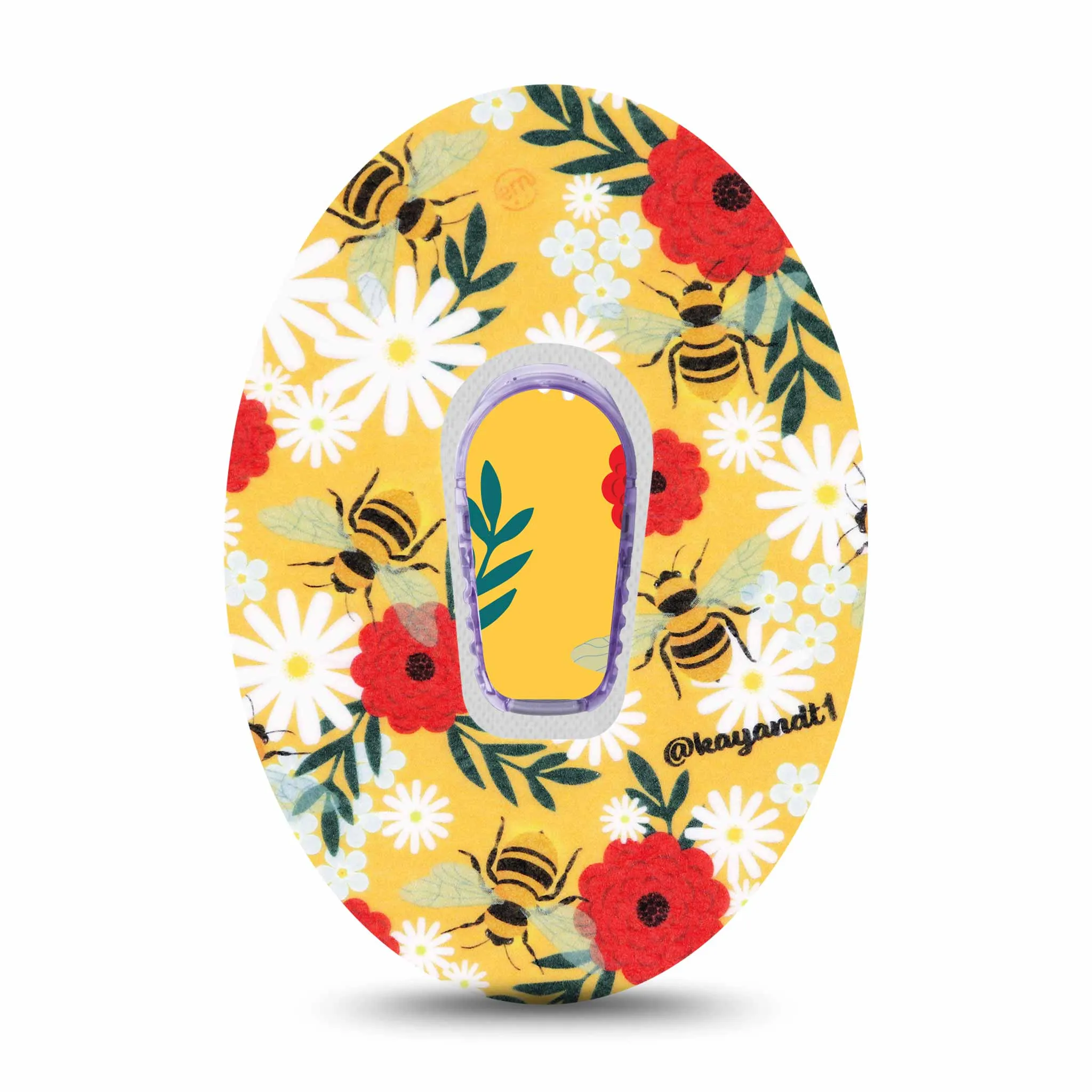 ExpressionMed Dexcom G6 Transmitter Sticker (Bees and Flowers)