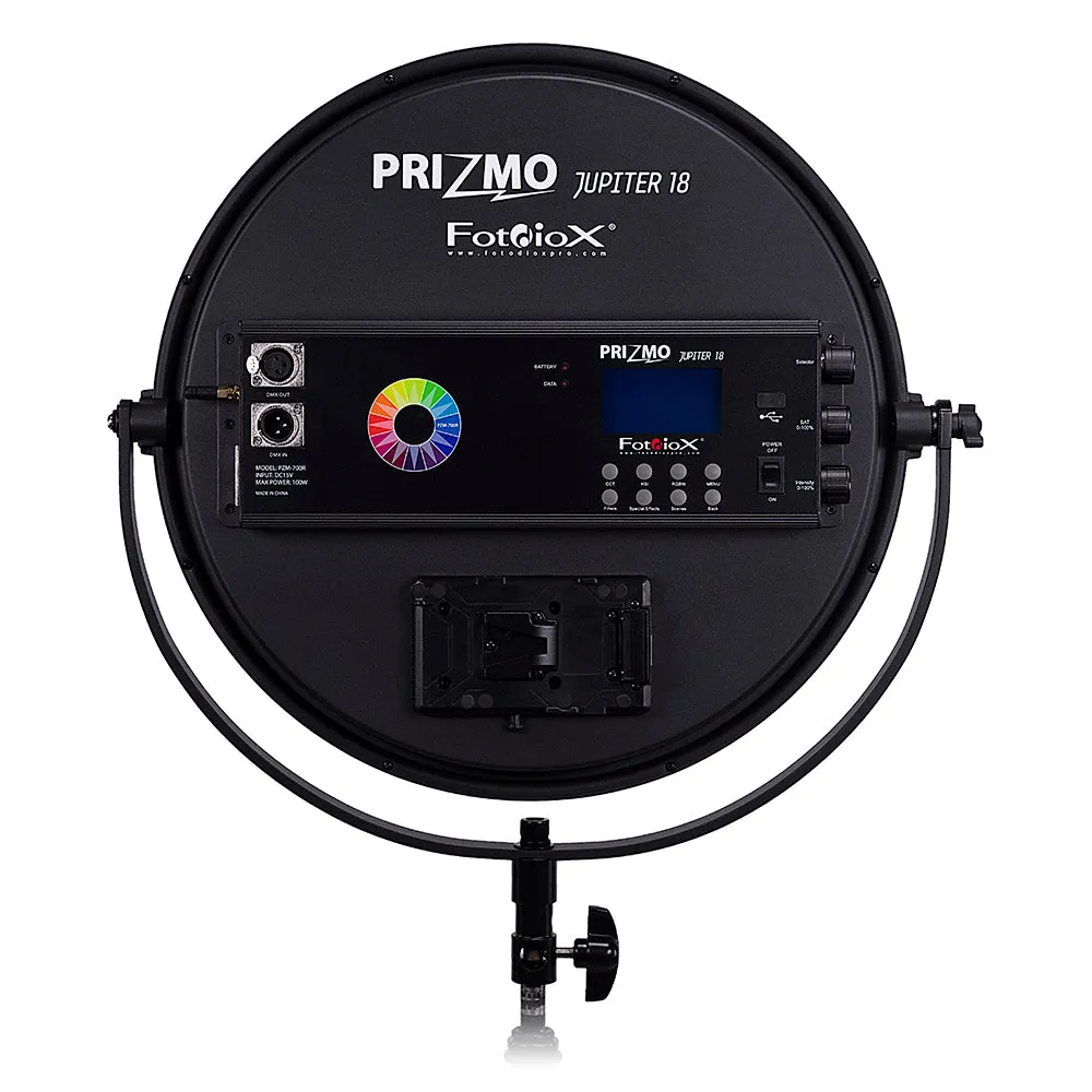 Fotodiox Pro Prizmo Jupiter18 PZM-700 RGBW T LED Light - Multi Color, Dimmable, Professional Photo/Video LED Studio Light with Special Effects Settings