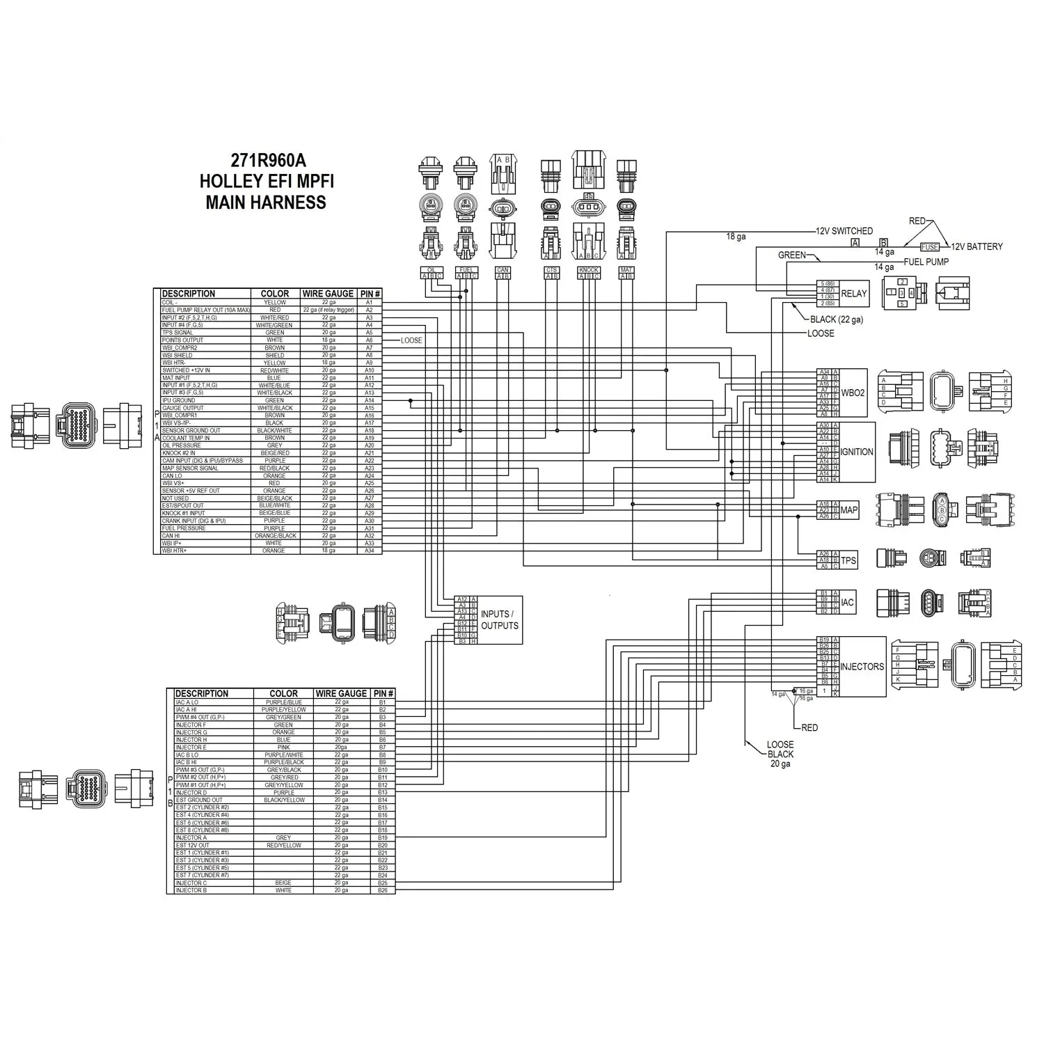 Holley EFI HP ECU & Harness - Ford MPFI NTK