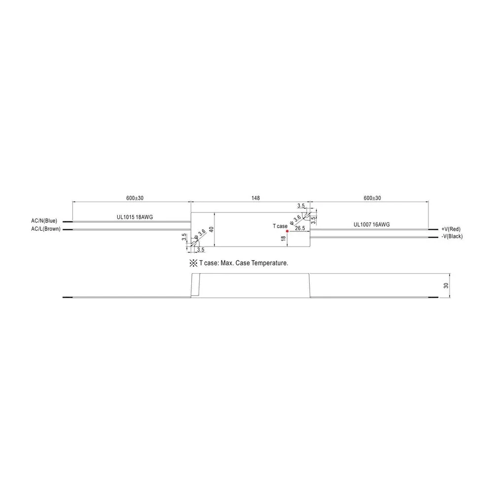 Hunza Mean Well LED Driver LPC-35-1050 1050mA (9-30v) IP67 (Scotty)