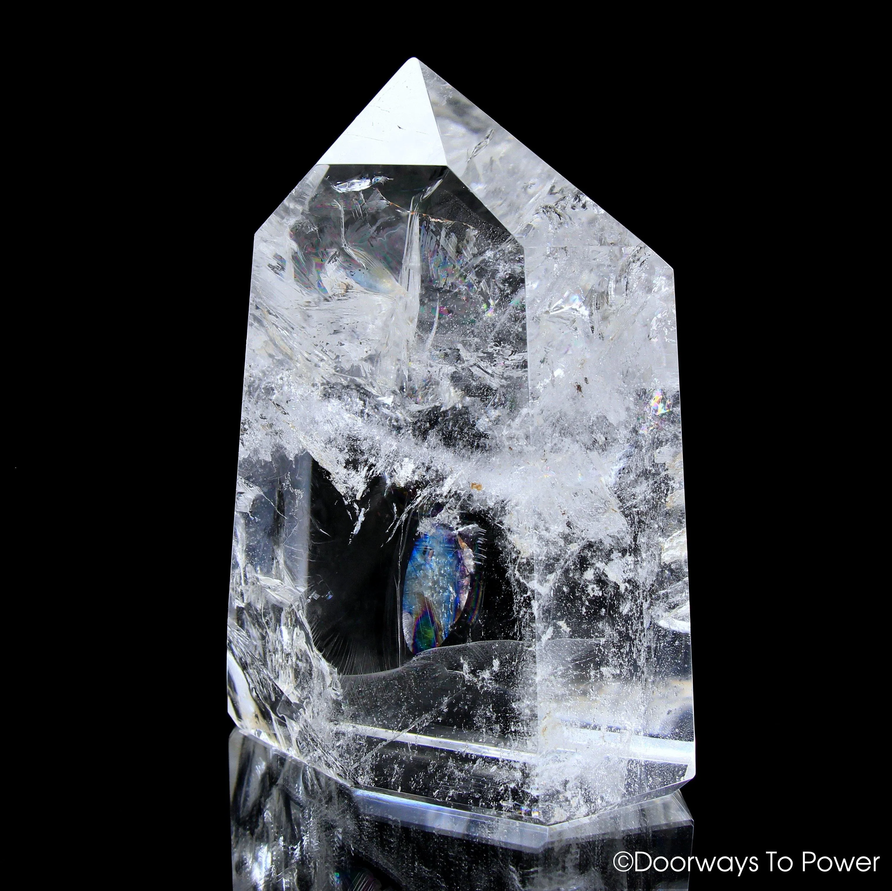 John of God Crystal Point w/ Rainbows 'Hidden Dimensions' Museum Quality