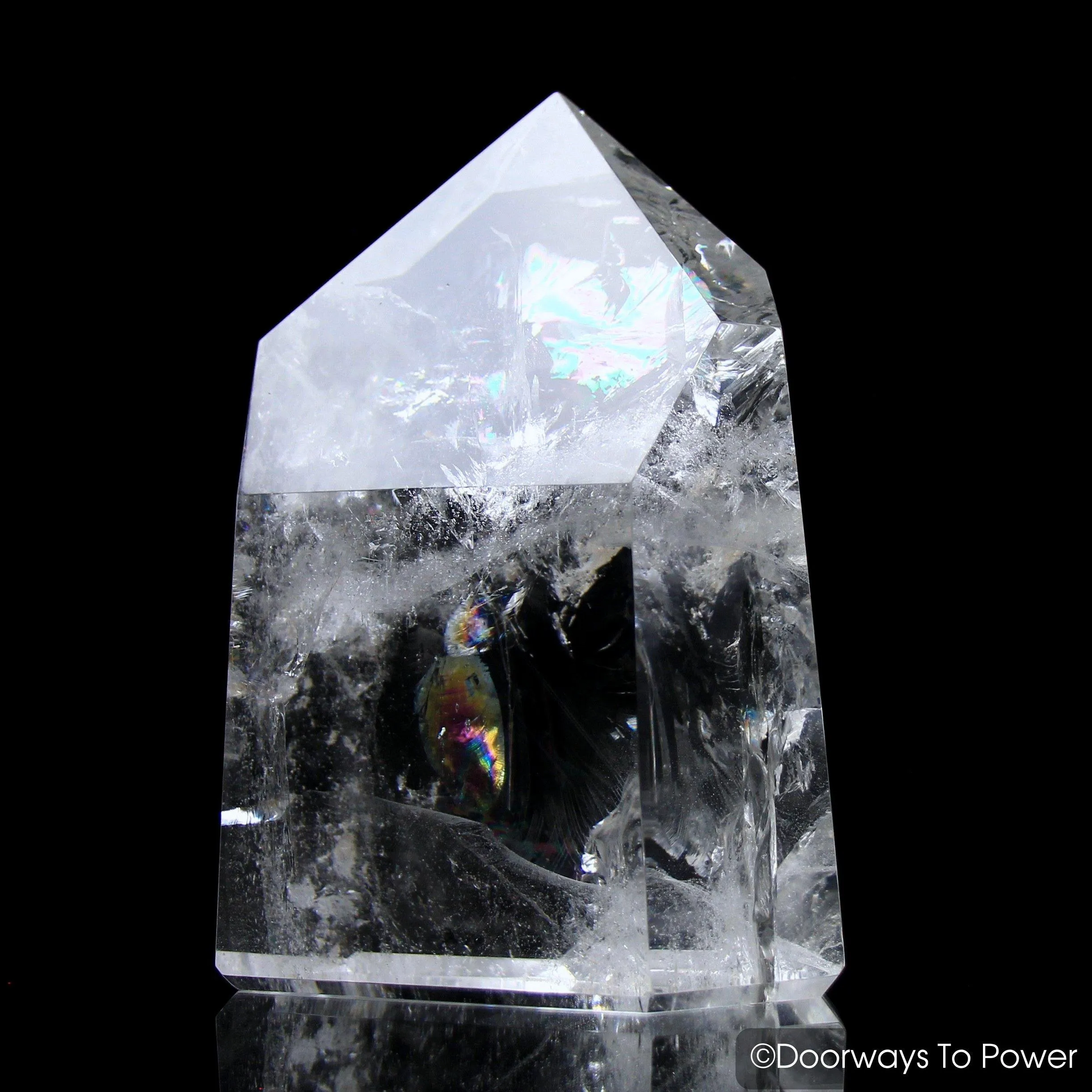 John of God Crystal Point w/ Rainbows 'Hidden Dimensions' Museum Quality