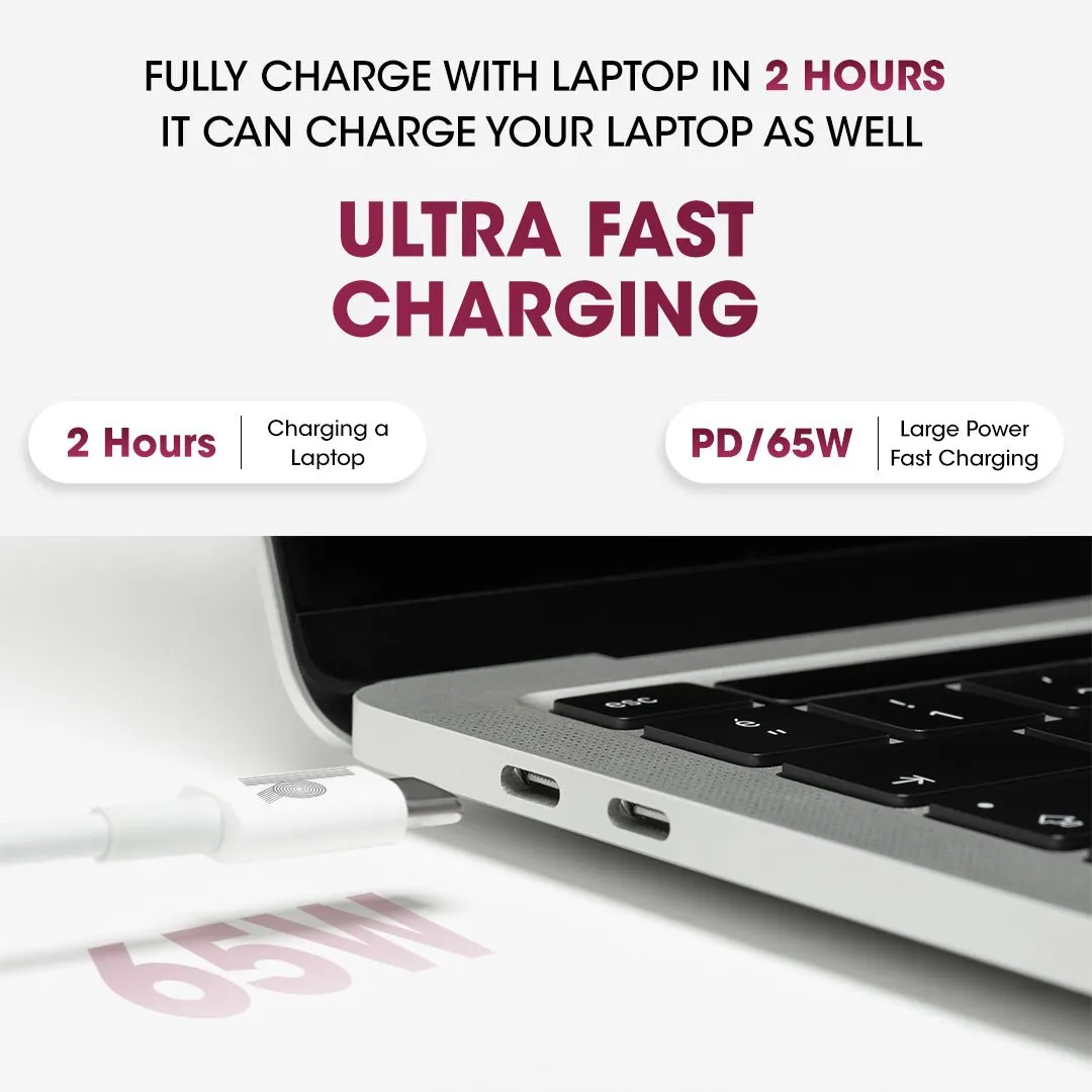 Kivart Steller Type C to C Cable | 65watt/3A Fast Charging | 480mbps Data Transmission | Universal Compatibility | 1 Meter length