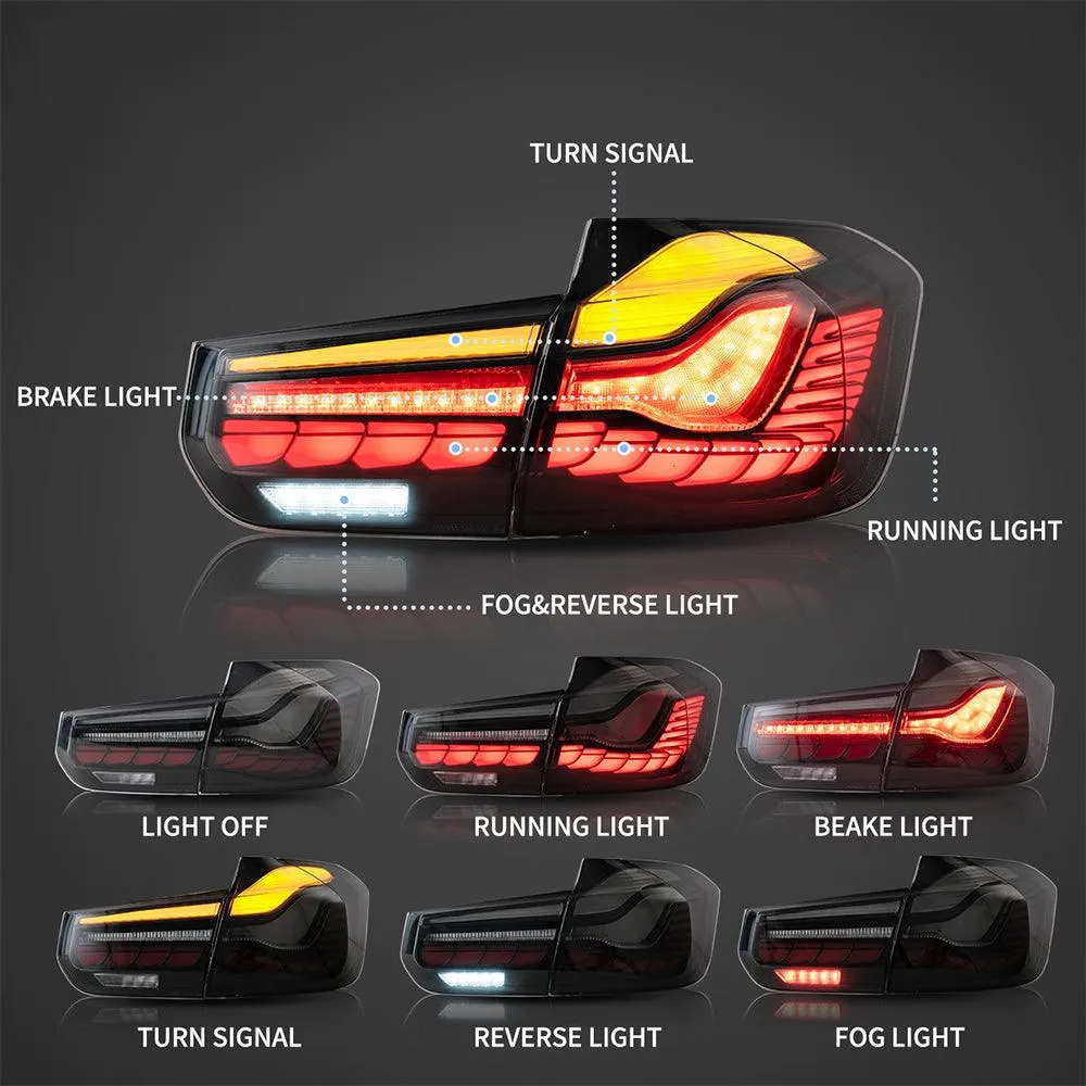 LED Tail Lights Assembly With Dynamic Welcome Light (GTS Style) For 2012-2019 BMW 3 Series 6th Gen (F30 F35 F80）