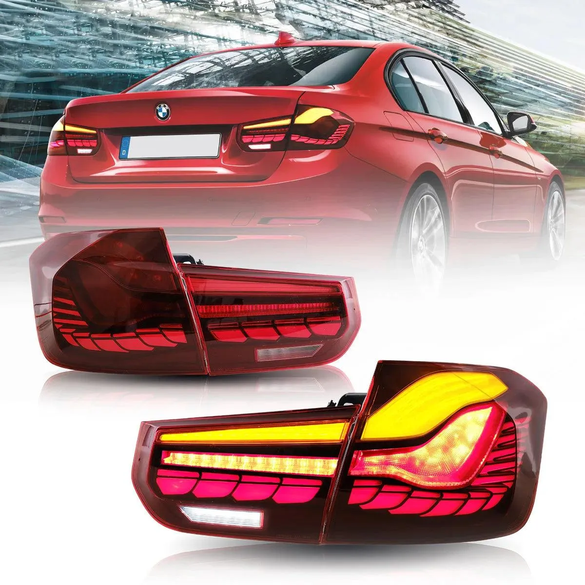 LED Tail Lights Assembly With Dynamic Welcome Light (GTS Style) For 2012-2019 BMW 3 Series 6th Gen (F30 F35 F80）