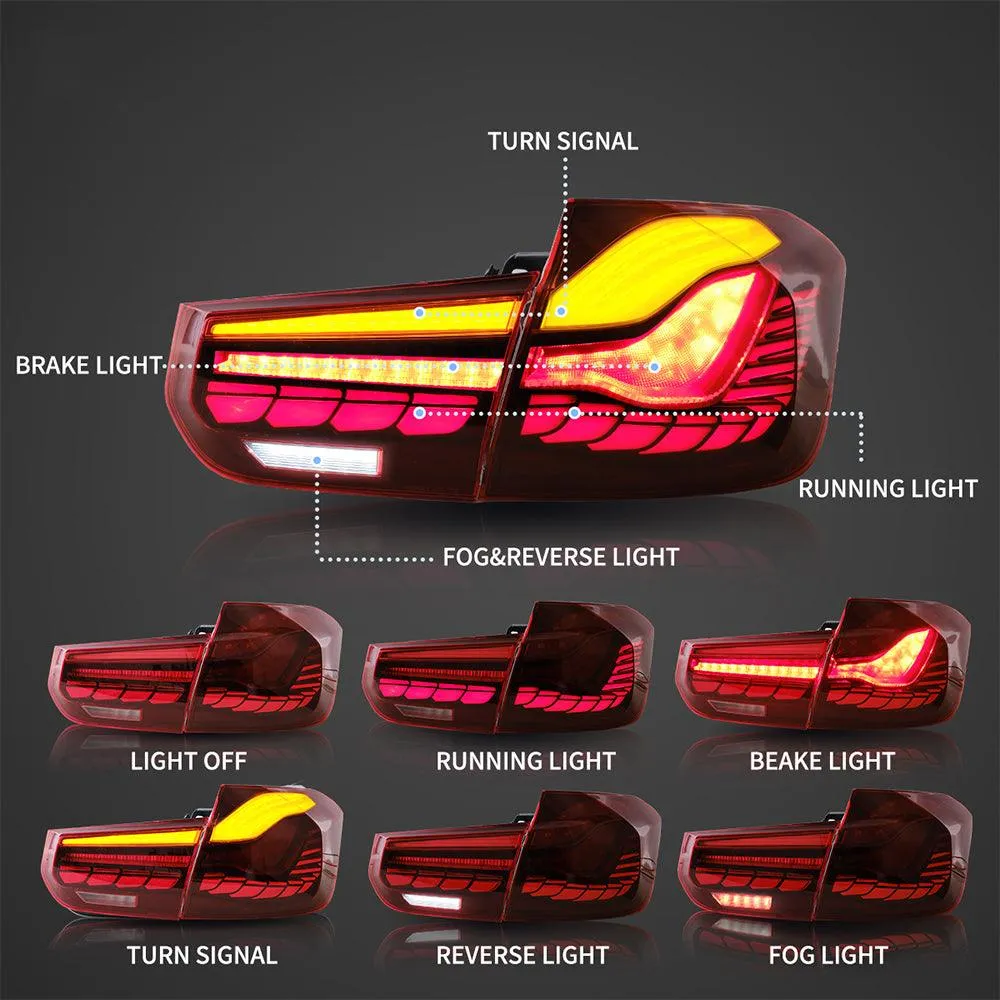 LED Tail Lights Assembly With Dynamic Welcome Light (GTS Style) For 2012-2019 BMW 3 Series 6th Gen (F30 F35 F80）