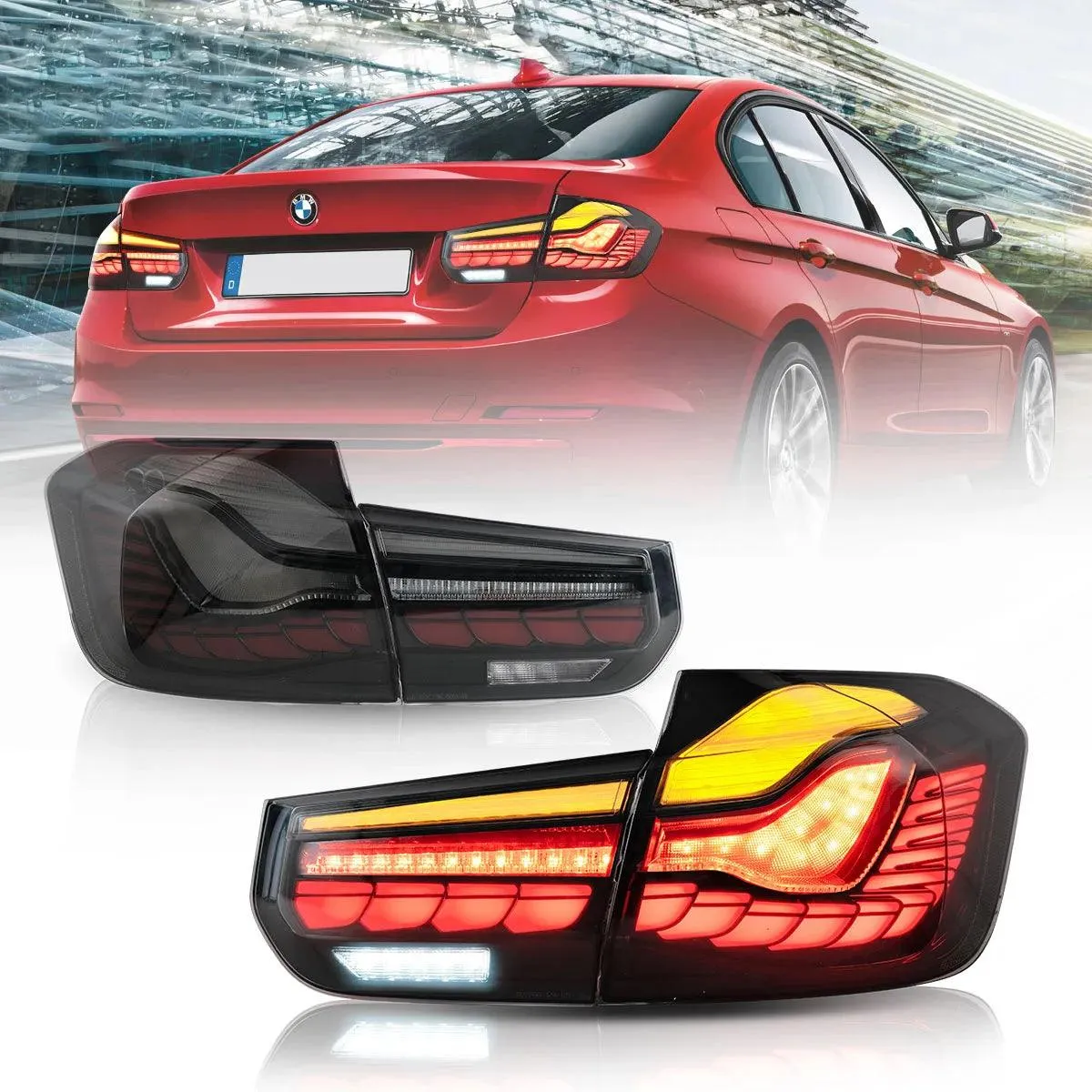 LED Tail Lights Assembly With Dynamic Welcome Light (GTS Style) For 2012-2019 BMW 3 Series 6th Gen (F30 F35 F80）