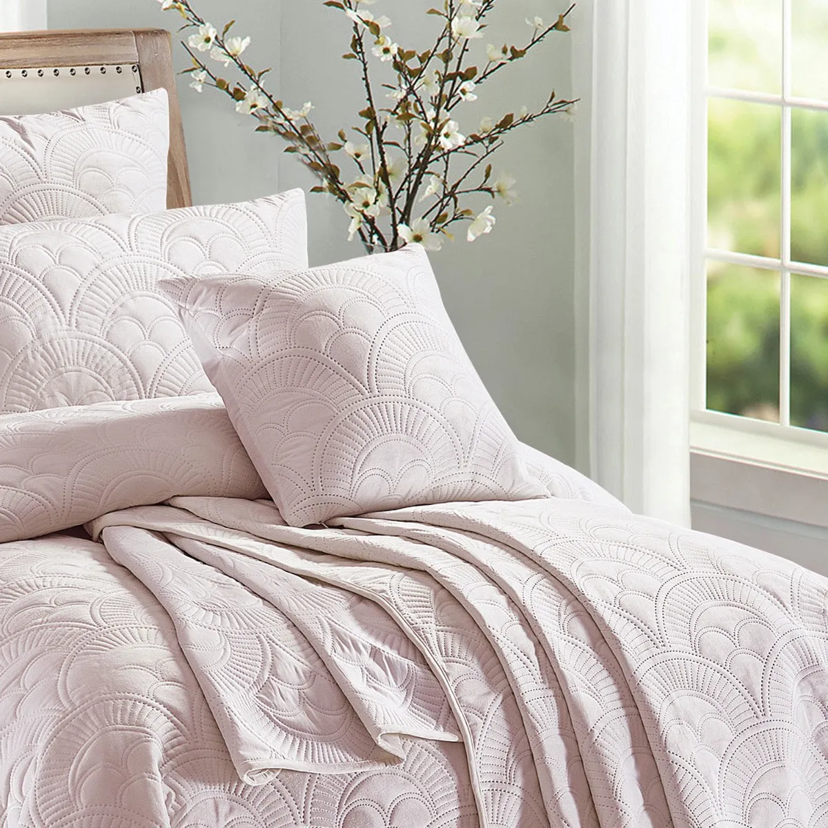 Mystique BLUSH Quilt Cover Set by Concierge