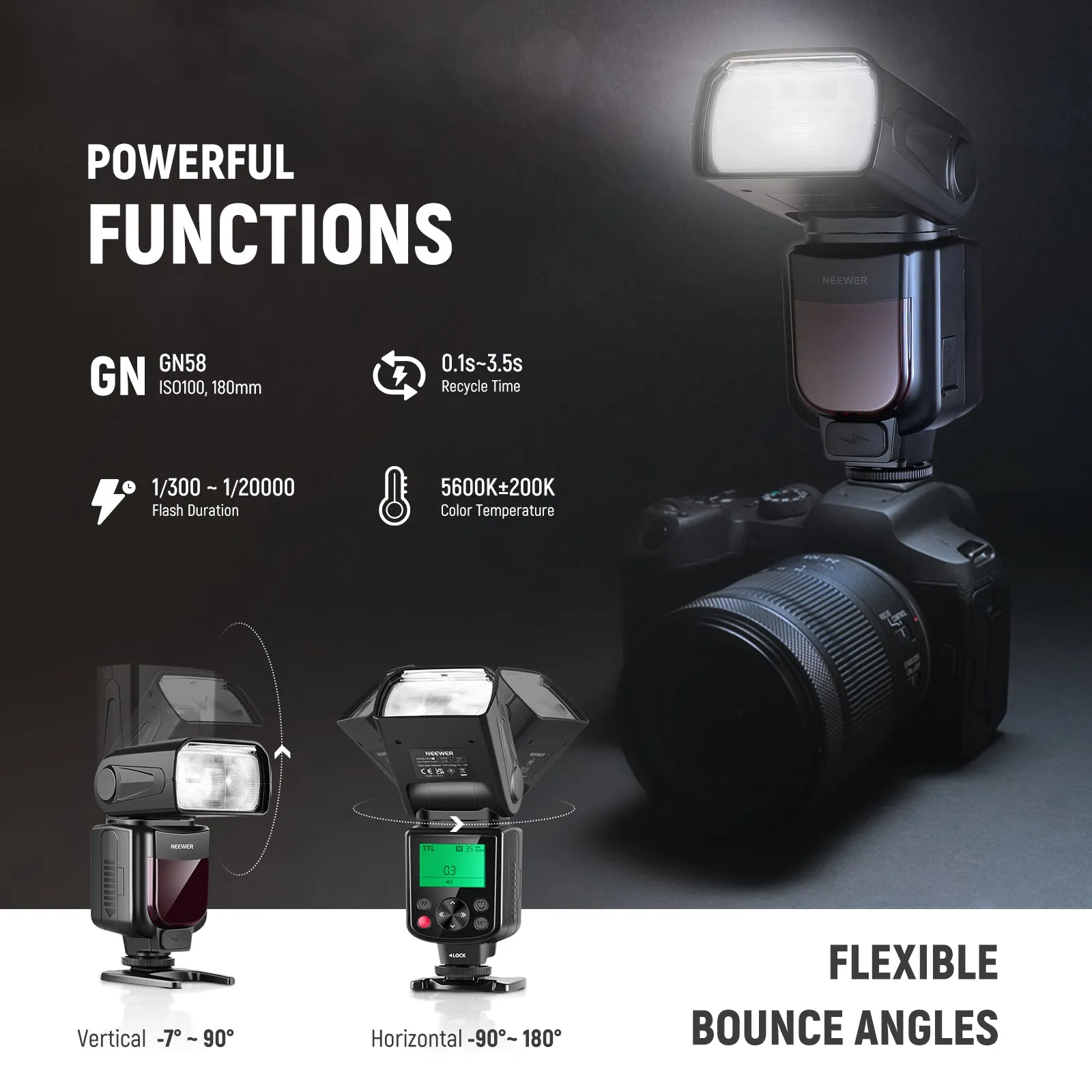 NEEWER NW645II-C TTL Flash Speedlite For Canon Cameras