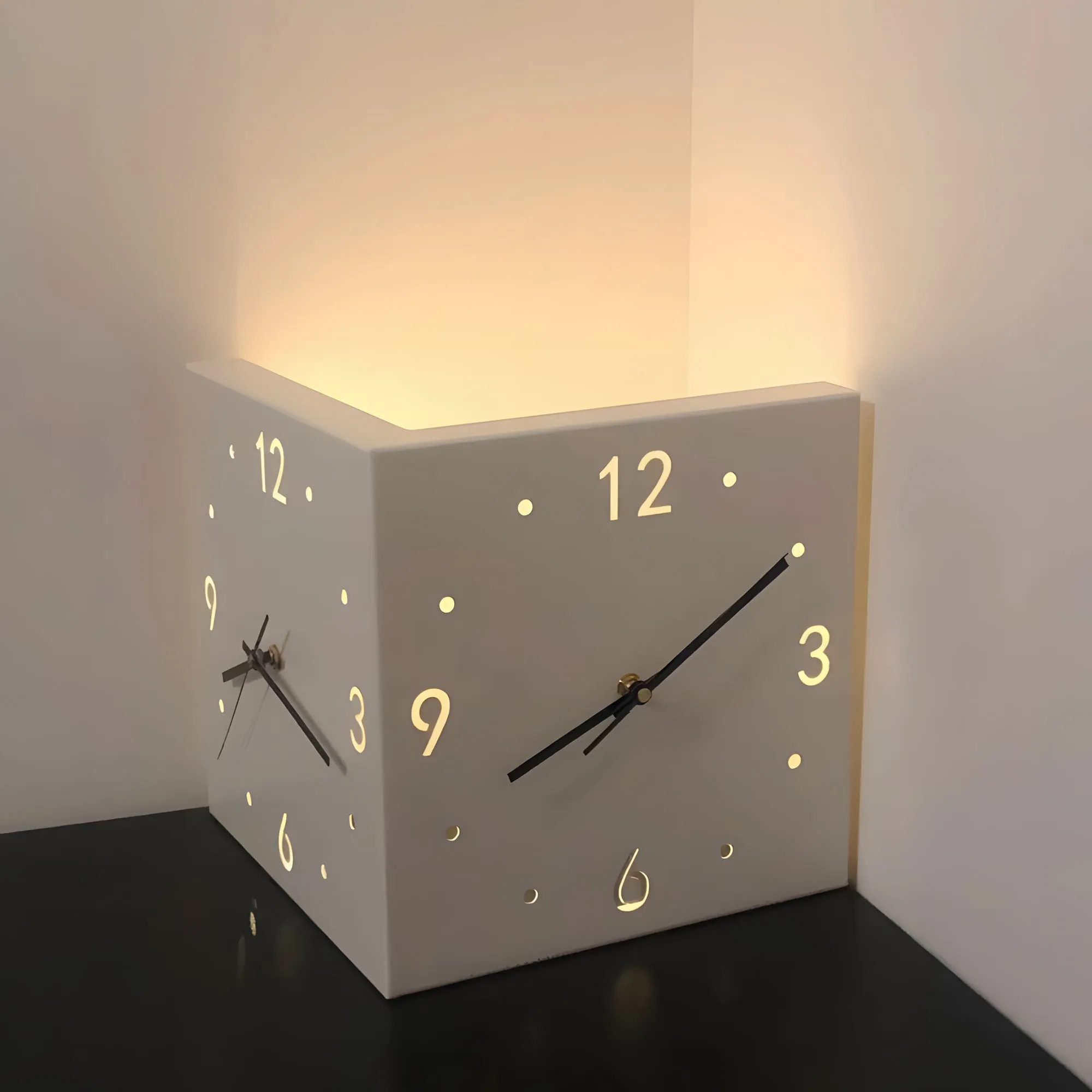 Nordic Square Modern Corner Wall Clock