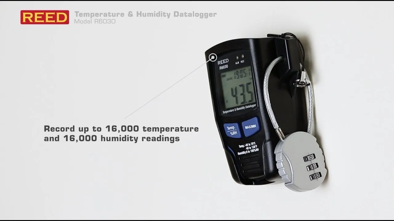 REED R6030 Temperature/Humidity Data Logger - with ISO certificate