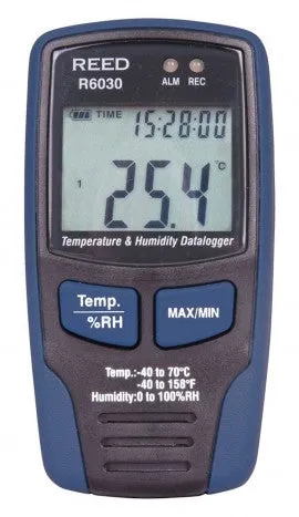 REED R6030 Temperature/Humidity Data Logger - with ISO certificate