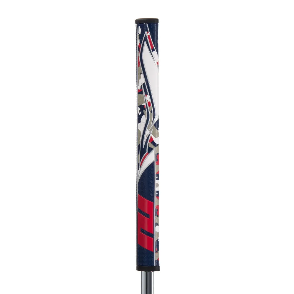 Super Stroke Zenergy FLATSO 1.0 Putter Grip (Camo Red/White/Blue)