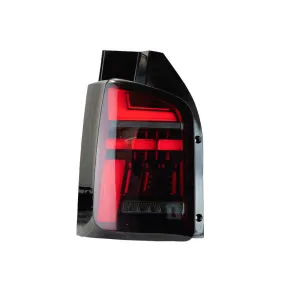 VW T5.1 (2010-15) – Rear Lights – Factory Sportline – Sequential Indicator – LED – Red Smoke (T6.1 Style)