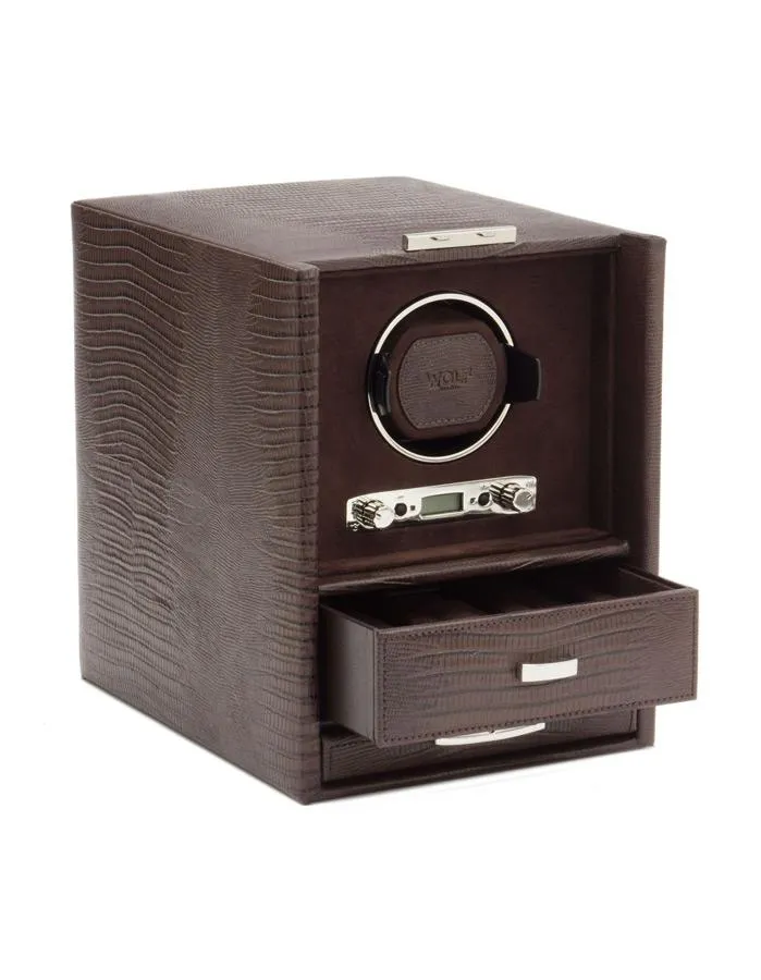 WOLF Blake Single Winder with Storage - Brown Lizard - Module 2.7