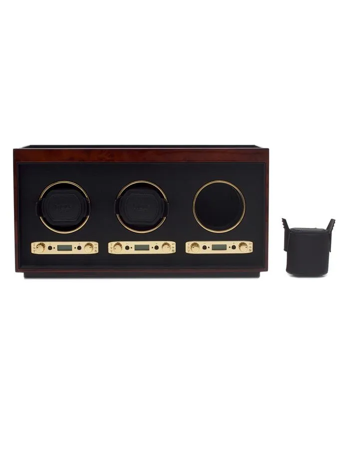 WOLF Meridian Triple Watch Winder - Burlwood - Module 2.7 Winder